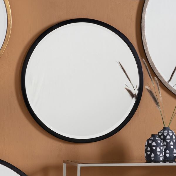 Harriet Round Mirror - Black